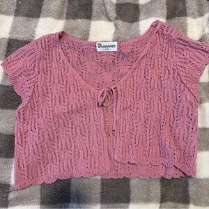 No Boundaries Mauve Crochet Crop Top